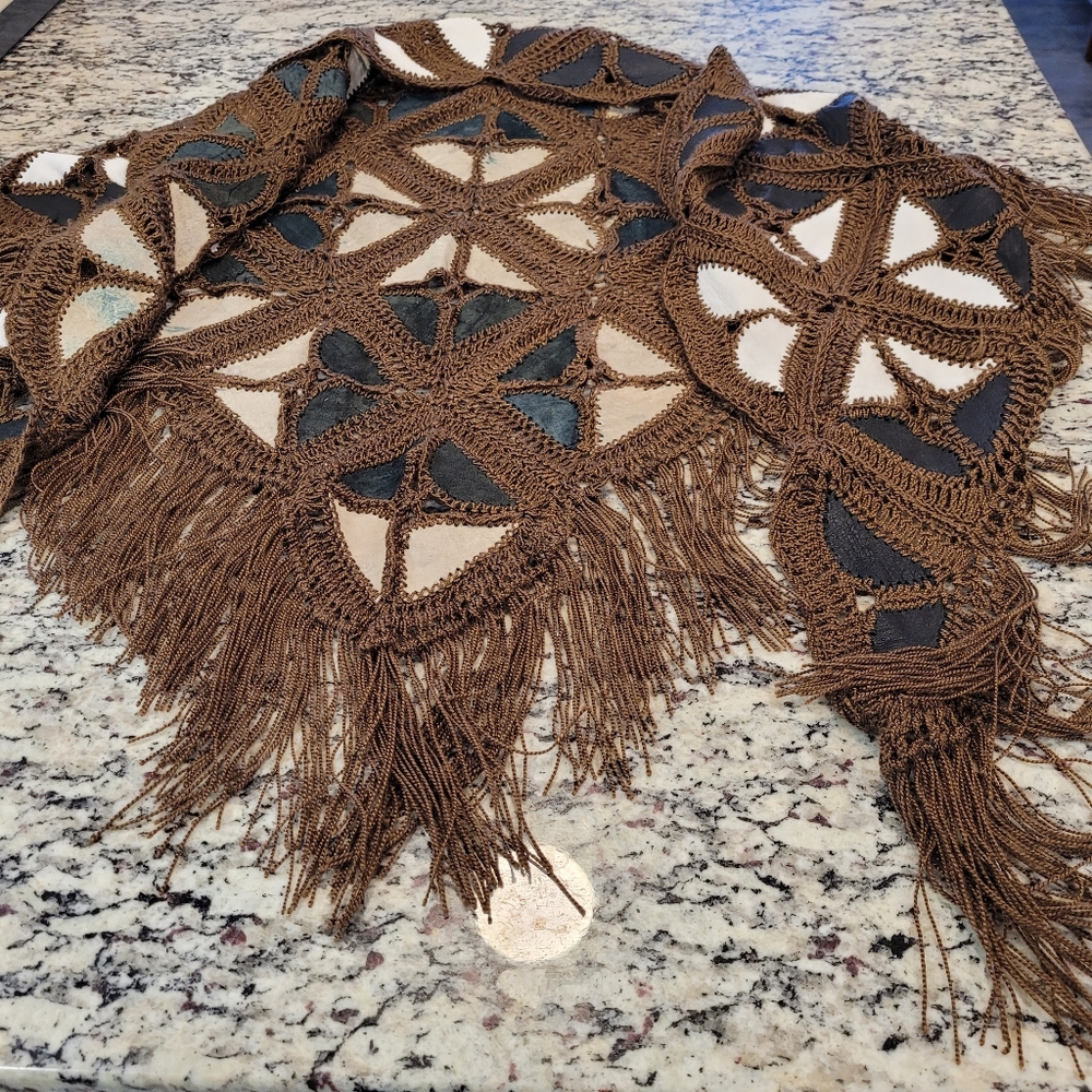 Vintage 1970's Patchwork Shawl - image 3